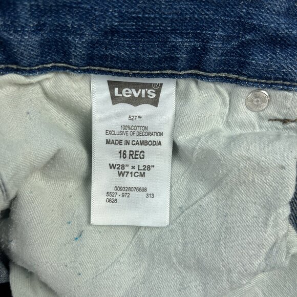 Levis 527 Bootcut Jeans Kids 16 Reg 28x28 100% Cotton Denim Blue Cowboy Ranch - Picture 9 of 15